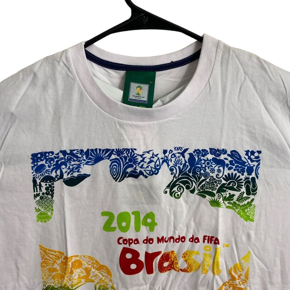2014 FIFA World Cup Shirt Men's Size M White Copa do‎ Mundo da FIFA NWT - Picture 2 of 10